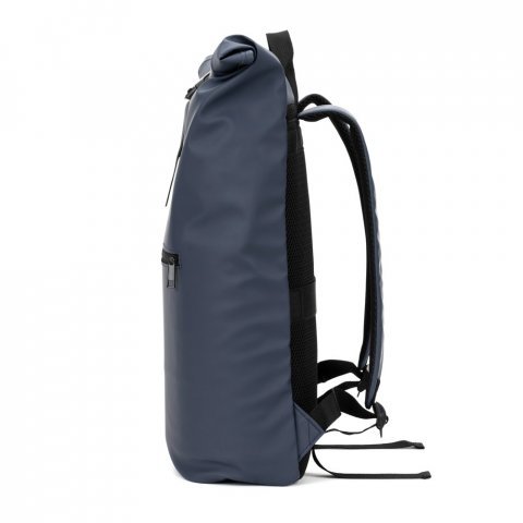 PORTLAND. Mochila "roll top" em PU com bolso para notebook (16") - Azul