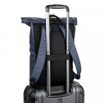 PORTLAND. Mochila "roll top" em PU com bolso para notebook (16") - Azul