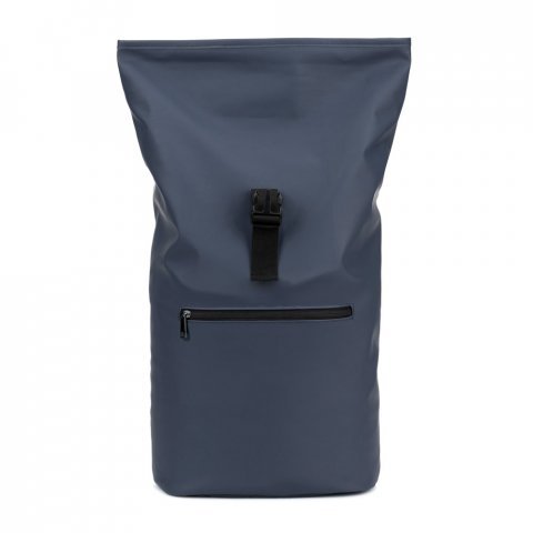 PORTLAND. Mochila "roll top" em PU com bolso para notebook (16") - Azul
