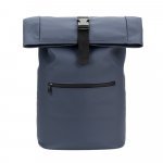 PORTLAND. Mochila "roll top" em PU com bolso para notebook (16") - Azul