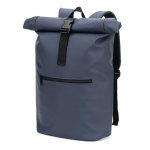 PORTLAND. Mochila "roll top" em PU com bolso para notebook (16") - Azul