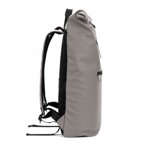 PORTLAND. Mochila "roll top" em PU com bolso para notebook (16") - Cinza