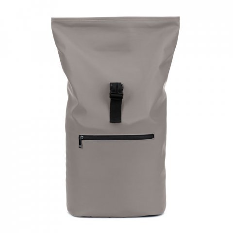 PORTLAND. Mochila "roll top" em PU com bolso para notebook (16") - Cinza