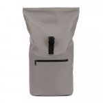 PORTLAND. Mochila "roll top" em PU com bolso para notebook (16") - Cinza