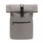 PORTLAND. Mochila "roll top" em PU com bolso para notebook (16") - Cinza