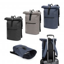 PORTLAND. Mochila "roll top" em PU com bolso para notebook (16")