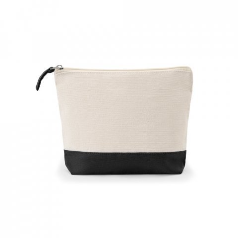 DAPHNE. Necessaire de cosm&eacute;ticos 100% algod&atilde;o (340 g/m&sup2;) bicolor - Preto