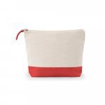 DAPHNE. Necessaire de cosm&eacute;ticos 100% algod&atilde;o (340 g/m&sup2;) bicolor - Vermelho