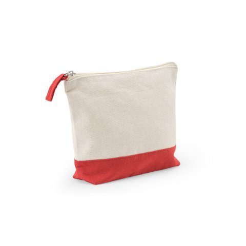 DAPHNE. Necessaire de cosm&eacute;ticos 100% algod&atilde;o (340 g/m&sup2;) bicolor - Vermelho