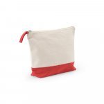 DAPHNE. Necessaire de cosm&eacute;ticos 100% algod&atilde;o (340 g/m&sup2;) bicolor - Vermelho