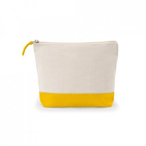 DAPHNE. Necessaire de cosm&eacute;ticos 100% algod&atilde;o (340 g/m&sup2;) bicolor - Amarelo