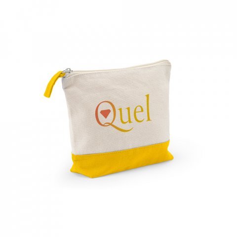 DAPHNE. Necessaire de cosm&eacute;ticos 100% algod&atilde;o (340 g/m&sup2;) bicolor - Amarelo