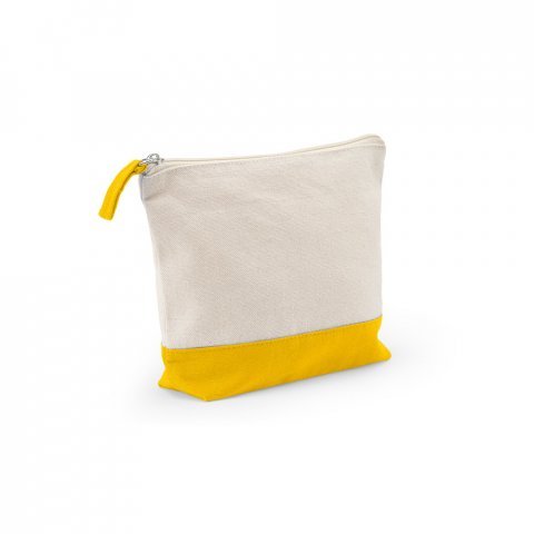 DAPHNE. Necessaire de cosm&eacute;ticos 100% algod&atilde;o (340 g/m&sup2;) bicolor - Amarelo