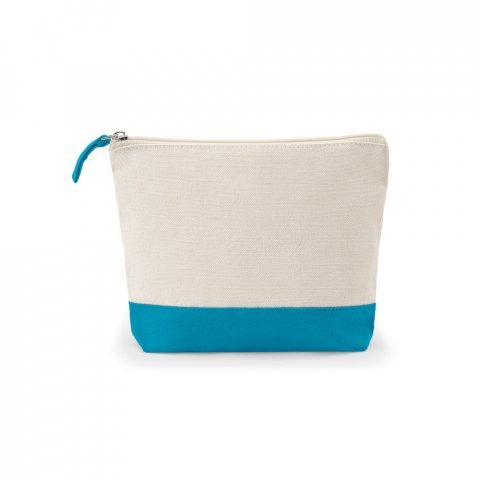 DAPHNE. Necessaire de cosm&eacute;ticos 100% algod&atilde;o (340 g/m&sup2;) bicolor - Azul claro