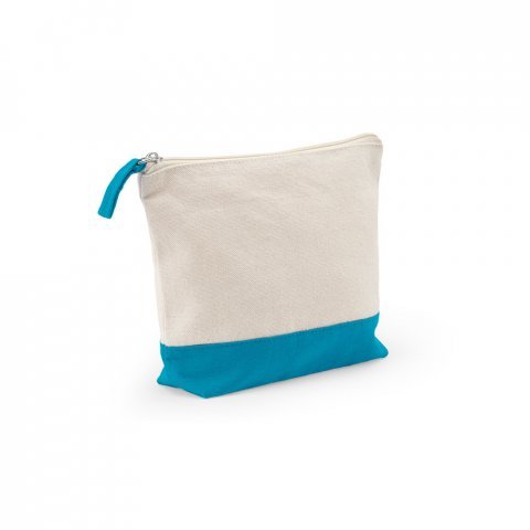 DAPHNE. Necessaire de cosm&eacute;ticos 100% algod&atilde;o (340 g/m&sup2;) bicolor - Azul claro