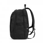 UDINE. Mochila com um compartimento de abertura total em poli&eacute;ster reciclado 300D de alta densidade (16") - Preto