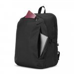 UDINE. Mochila com um compartimento de abertura total em poli&eacute;ster reciclado 300D de alta densidade (16") - Preto