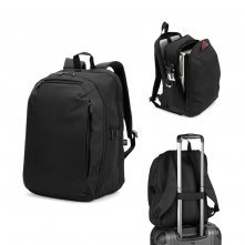 UDINE. Mochila com um compartimento de abertura total em poli&eacute;ster reciclado 300D de alta densidade (16")