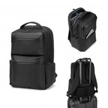 COPENHAGEN. Mochila em twill reciclado resistente &agrave; &aacute;gua com dois bolsos frontais de grande dimens&atilde;o (17.3")