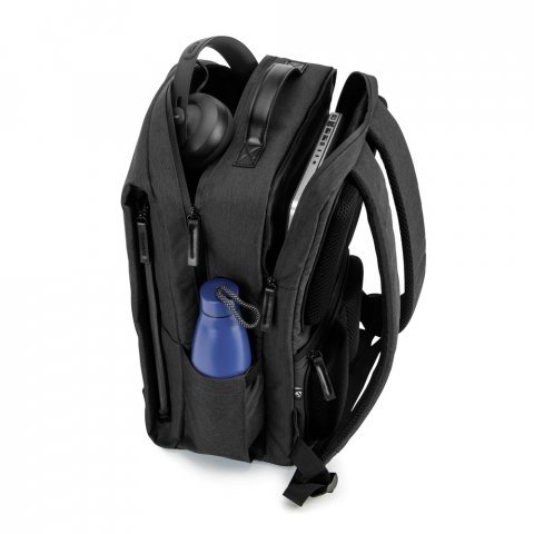 GLASGOW. Mochila para notebook (17.3") em poli&eacute;ster reciclado de alta densidade 600D (20L) - Cinza escuro