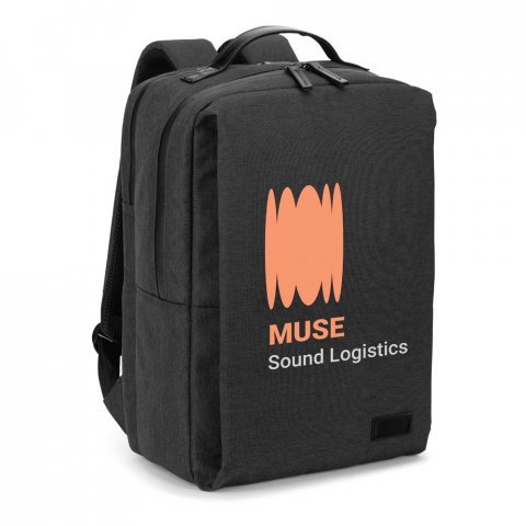 GLASGOW. Mochila para notebook (17.3") em poli&eacute;ster reciclado de alta densidade 600D (20L) - Cinza escuro