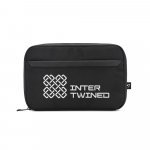 YANGON. Bolsa organizadora espa&ccedil;osa para acess&oacute;rios tecnol&oacute;gicos em poli&eacute;ster reciclado 600D twill - Preto