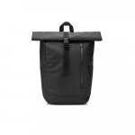 OSASCO BPACK. Mochila "Roll top" (14") em poli&eacute;ster reciclado 600D de alta densidade com revestimento resistente &agrave; &aacute;gua (20 L) - Preto