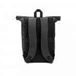 OSASCO BPACK. Mochila "Roll top" (14") em poli&eacute;ster reciclado 600D de alta densidade com revestimento resistente &agrave; &aacute;gua (20 L) - Preto