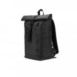 OSASCO BPACK. Mochila "Roll top" (14") em poli&eacute;ster reciclado 600D de alta densidade com revestimento resistente &agrave; &aacute;gua (20 L) - Preto