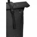 OSASCO BPACK. Mochila "Roll top" (14") em poli&eacute;ster reciclado 600D de alta densidade com revestimento resistente &agrave; &aacute;gua (20 L) - Preto
