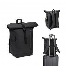 OSASCO BPACK. Mochila "Roll top" com design em sistema de fecho que permite enrolar a parte superior em poli&eacute;ster reciclado 600D de alta densidade com revestimento resistente &aacute; &aacute;gua 20 L
