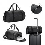 OSASCO SPORT. Bolsa esportiva em formato cil&iacute;ndrico em poli&eacute;ster reciclado 600D de alta densidade com compartimento lateral para sapatos (32 L)