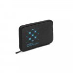 NEWCASTLE BAG. Bolsa organizadora em poliéster reciclado 600D de alta densidade com compartimento principal espaçoso para acessórios tecnológicos - Cinza escuro