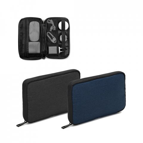 NEWCASTLE BAG. Bolsa organizadora em poliéster reciclado 600D de alta densidade com compartimento principal espaçoso para acessórios tecnológicos