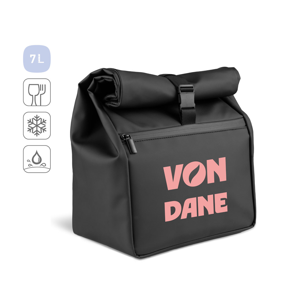 AZORES COOLER. Bolsa térmica "roll top" em PU, com isolamento em PEVA (7L) - Brinde Personalizado