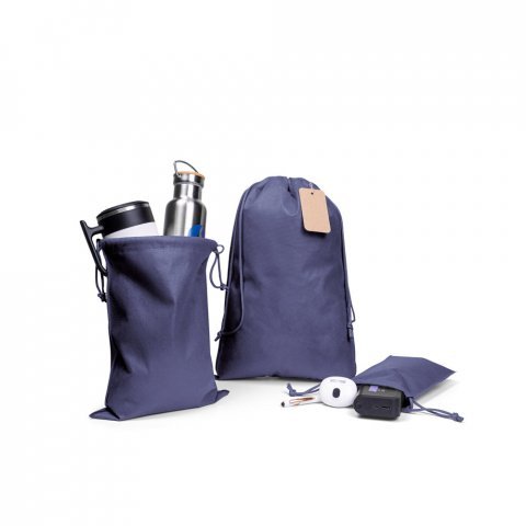 GIFT BAG L. Sacola grande em non-woven (60 g/m&sup2;) termo-selada - Azul