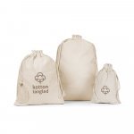 GIFTWRAP S. Sacola pequena 100% algod&atilde;o (120 g/m&sup2;) - Natural claro
