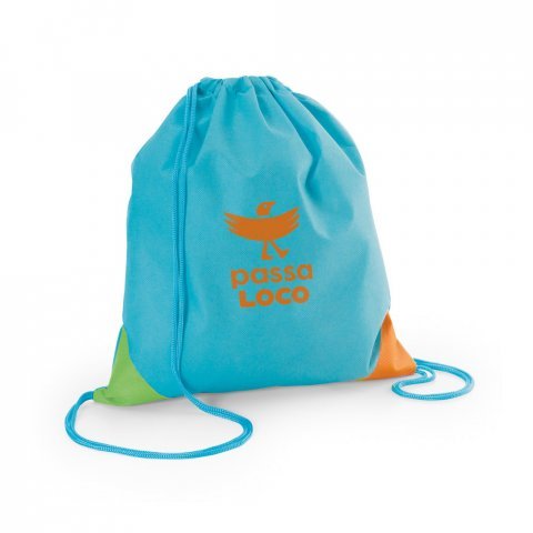 BISSAYA. Sacola tipo mochila em non-woven (80 g/m&sup2;) - Azul claro