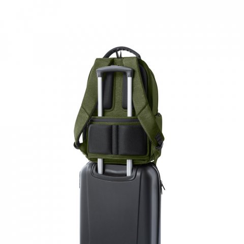 BOSTON. Mochila para notebook (17'') em Nylon 2Tone imperme&aacute;vel com dois compartimentos forrados e almofadados (20 L) - Verde escuro
