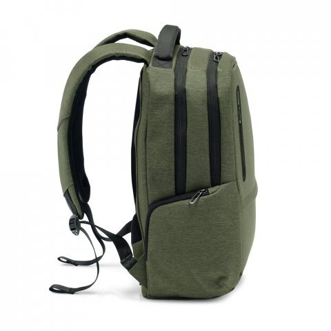 BOSTON. Mochila para notebook (17'') em Nylon 2Tone imperme&aacute;vel com dois compartimentos forrados e almofadados (20 L) - Verde escuro