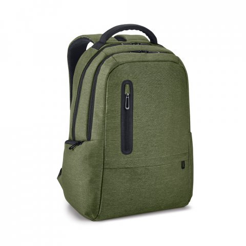BOSTON. Mochila para notebook (17'') em Nylon 2Tone imperme&aacute;vel com dois compartimentos forrados e almofadados (20 L) - Verde escuro