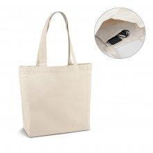 BETO. Sacola 100% algod&atilde;o canvas (280 g/m&sup2;) com bolso interior