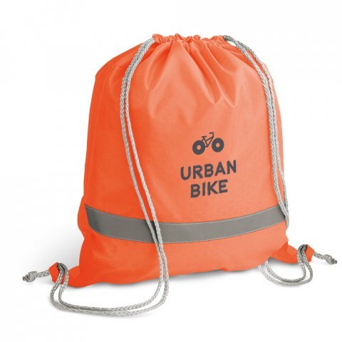 RULES. Sacola tipo mochila em 210D com elementos refletores - Laranja
