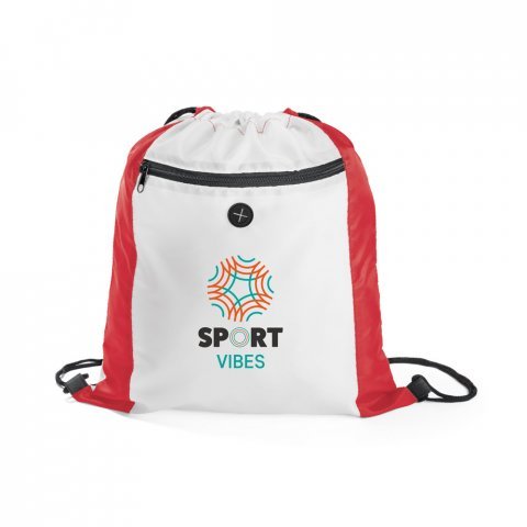 ALICANTE. Sacola tipo mochila em 210D - Vermelho
