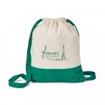 ROMFORD. Sacola tipo mochila 100% algod&atilde;o (180 g/m&sup2;) - Verde