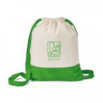 ROMFORD. Sacola tipo mochila 100% algod&atilde;o (180 g/m&sup2;) - Verde claro