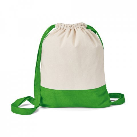 ROMFORD. Sacola tipo mochila 100% algod&atilde;o (180 g/m&sup2;) - Verde claro