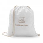 ILFORD. Sacola tipo mochila 100% algod&atilde;o (100g/m&sup2;) - Branco
