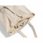HACKNEY. Sacola 100% algod&atilde;o (280 g/m&sup2;) com fecho e bolso interior - Natural claro