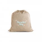 CHANCERY. Sacola tipo mochila eem 70% algod&atilde;o reciclado e 30% poli&eacute;ster reciclado sem tingimento (140 g/m&sup2;) - Natural